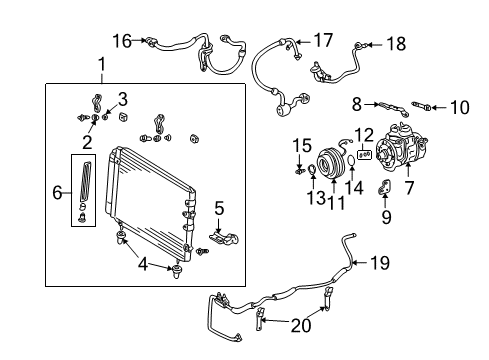 2010 Lexus SC430 A/C Condenser, Compressor & Lines Reman Compressor Diagram for 88320-3A231-84