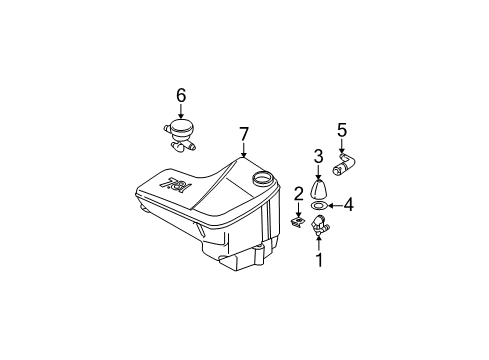 2005 BMW X5 Washer Components Support Diagram for 61678252741