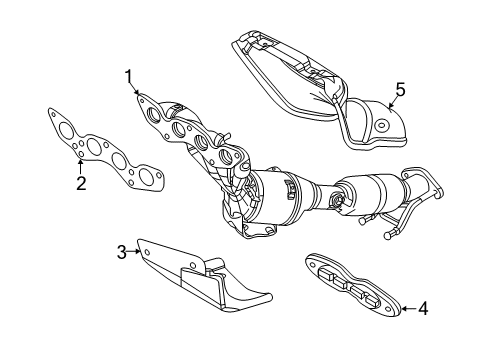 2012 Ford Focus Exhaust Manifold Manifold With Converter Diagram for DV6Z-5G232-A