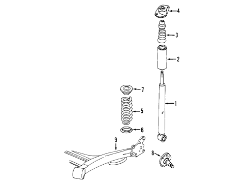 2010 Kia Rio5 Rear Axle, Suspension Components Rear Bumper Rubber Diagram for 553260M000