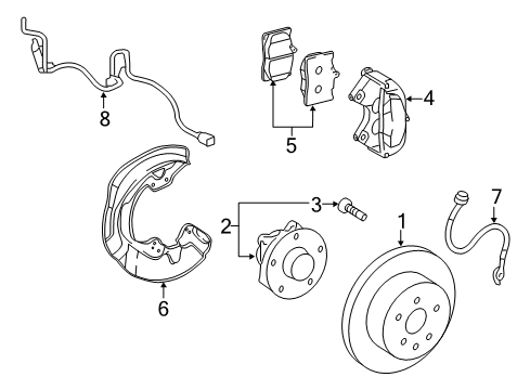 2013 Lexus GS350 Front Brakes Wire, Skid Control Sensor Diagram for 89516-30170