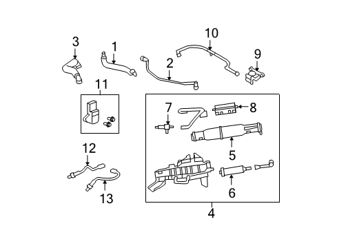 2008 Ford Expedition Emission Components Hose Diagram for 2L1Z-6A664-GA