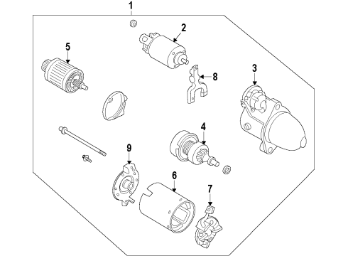 2018 Kia Soul Starter Starter Assembly Diagram for 36100-2B502