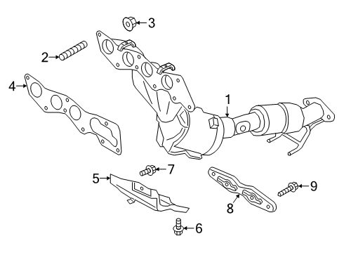 2019 Ford Transit Connect Exhaust Manifold Manifold With Converter Diagram for KV6Z-5G232-F