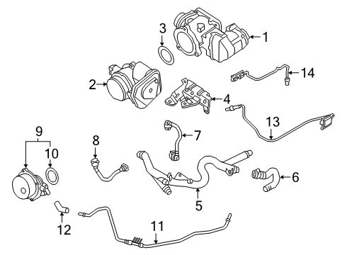 2009 BMW 335d Emission Components Vacuum Pipe Diagram for 11667791509