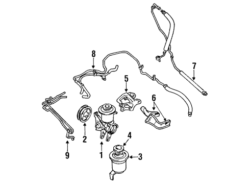 1992 Toyota Celica P/S Pump & Hoses, Steering Gear & Linkage Tube Sub-Assy, Return Diagram for 44406-20340