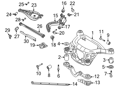 2006 BMW X3 Rear Suspension Components, Lower Control Arm, Upper Control Arm, Ride Control, Stabilizer Bar Trailing Arm, Right Diagram for 33303420502
