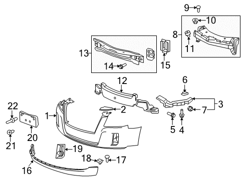 2014 GMC Terrain Front Bumper Fog Lamp Bezel Diagram for 20965387