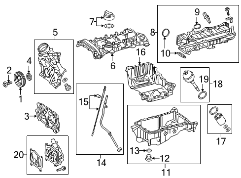 2017 Infiniti Q50 Engine Parts PUMP ASSY-VACUUM Diagram for 14650-HG00M