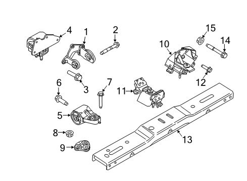 2016 Ford Expedition Engine & Trans Mounting Transmission Crossmember Diagram for FL1Z-6A023-A