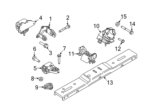 2016 Ford Expedition Engine & Trans Mounting Transmission Crossmember Bolt Diagram for -W705049-S439