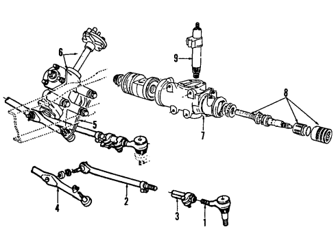 1984 Ford E-350 Econoline P/S Pump & Hoses, Steering Gear & Linkage Center Link Diagram for E5UZ3304A