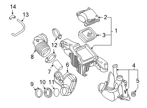 1995 Chevrolet Cavalier Filters Air Inlet Duct Diagram for 25163380