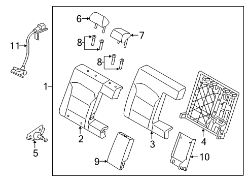 2017 Hyundai Elantra Rear Seat Components Rear Seat Back Armrest Assembly Diagram for 89900-F2010-XFN
