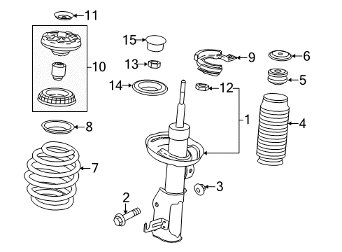 2016 Buick LaCrosse Struts & Components - Front Front Suspension Strut Kit Diagram for 19210810