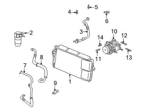 2000 Cadillac Seville Automatic Temperature Controls Condenser Diagram for 52471072