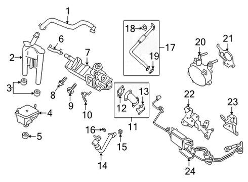 2021 Ford F-150 Hydraulic System EGR Pipe Diagram for JL3Z-9E470-D