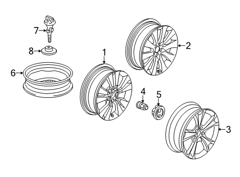 2011 Honda Accord Wheels Disk, Aluminum Wheel (18X8J) (Tpms) (Enkei) Diagram for 42700-TE1-A83