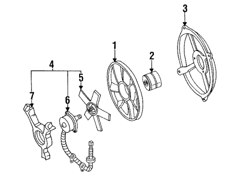 1989 Chevrolet Corvette Cooling System, Radiator, Water Pump, Cooling Fan Fan Package-Cooling Diagram for 10074159
