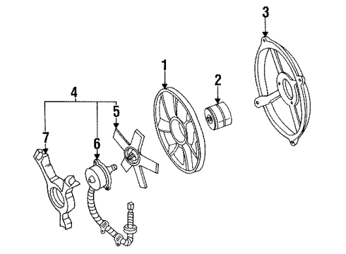 1989 Chevrolet Corvette Cooling System, Radiator, Water Pump, Cooling Fan Fan Asm-Engine Coolant Diagram for 10045629