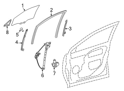 2021 Toyota RAV4 Front Door Run Channel Diagram for 68151-0R061