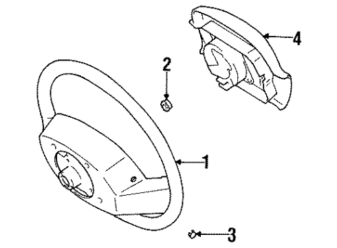 1997 Toyota Avalon Steering Column & Wheel, Steering Gear & Linkage Steering Wheel Diagram for 45100-07050-E1