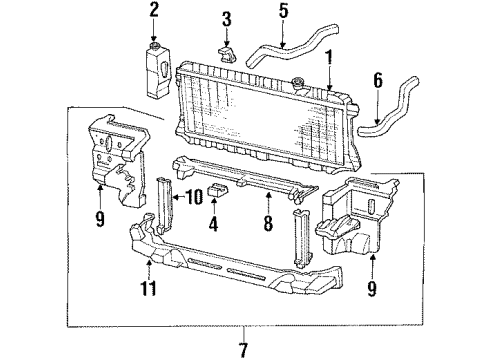 1986 Honda Prelude Radiator & Components Hose, Water (Lower) Diagram for 19502-PJ5-010