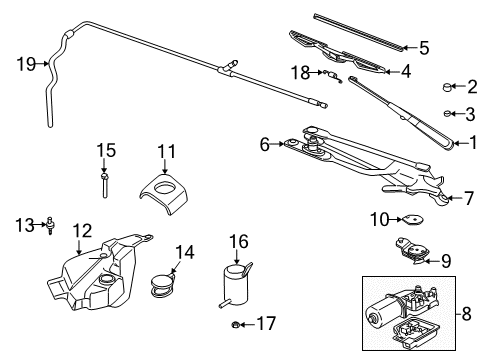1997 Buick Regal Wiper & Washer Components Hose, Windshield Washer Pump Diagram for 22072437