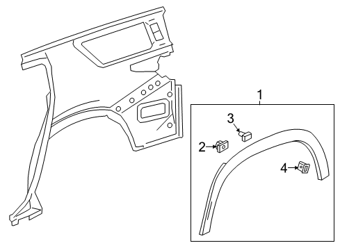 2022 Chevrolet Traverse Exterior Trim - Quarter Panel Wheel Opening Molding Diagram for 84417152