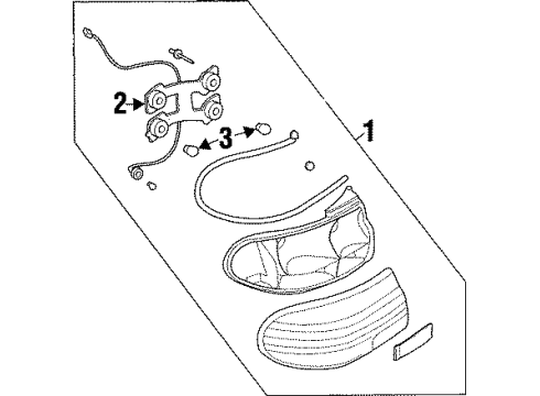 1998 Oldsmobile Cutlass Tail Lamps Lamp Asm, Back Up & Tail Diagram for 19168623