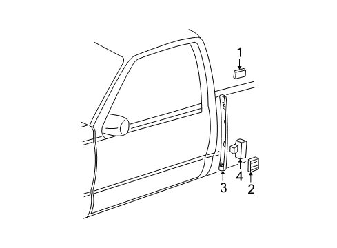 1999 GMC C2500 Exterior Trim - Cab Body Side Molding Diagram for 15740097