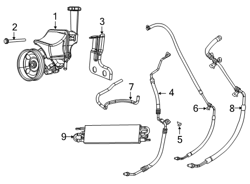 2014 Dodge Challenger P/S Pump & Hoses, Steering Gear & Linkage Pump-Power Steering Diagram for 68059643AL