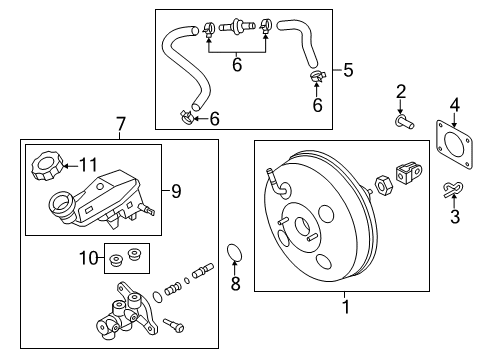 2017 Kia Rio Dash Panel Components Hose Assembly-Brake Booster Diagram for 591301W300