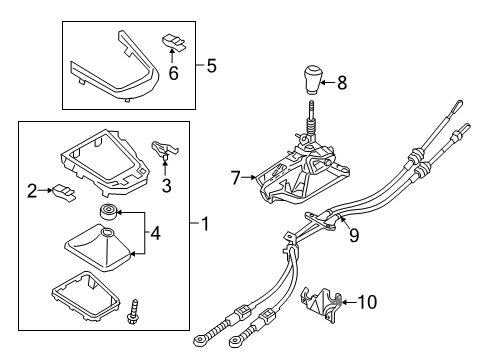 2019 Toyota Yaris Gear Shift Control - AT Control Cable Bracket Diagram for 335A0-WB001