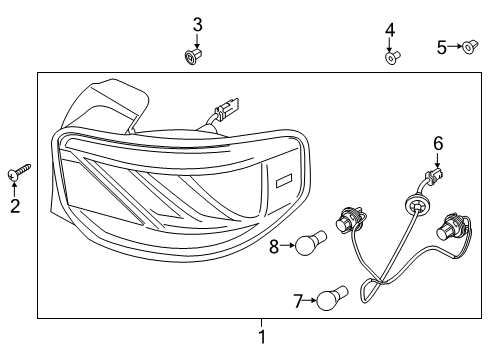 2020 Hyundai Venue Bulbs Lamp Assembly-Rear Combination, RH Diagram for 92402-K2010