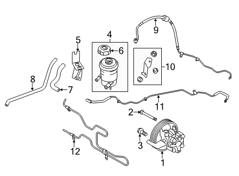 2013 Kia Sorento P/S Pump & Hoses, Steering Gear & Linkage Cap Assembly-Reservoir Diagram for 57153-3J000