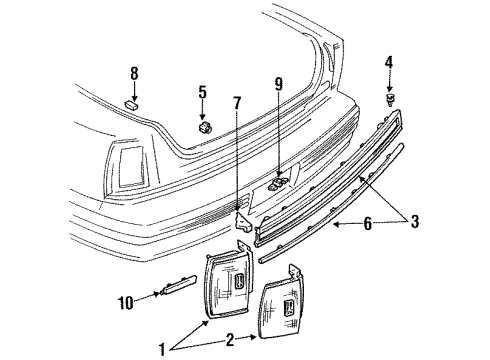 1991 Oldsmobile 98 Rear Lamps Socket Asm, W/Wire(Tail Lamp) Diagram for 16513367