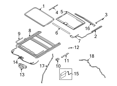 2011 Hyundai Veracruz Sunroof Weatherstrip-Sunroof Glass Diagram for 81613-3J001