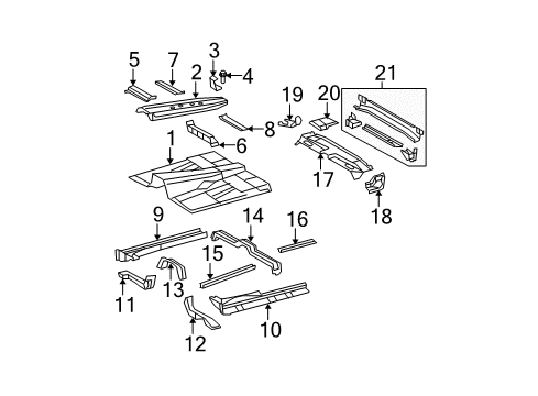 2008 Toyota Tundra Cab - Floor Rear Floor Pan Diagram for 58311-0C110