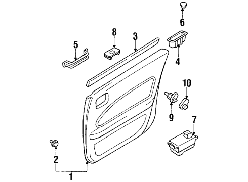 1996 Nissan Maxima Switches Weatherstrip-Rear Door Inside, RH Diagram for 82834-40U00