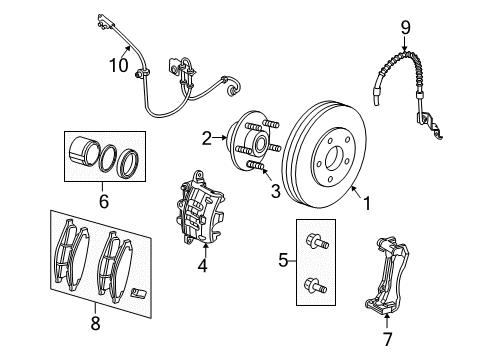 2016 Dodge Journey Front Brakes Brake Rotor Diagram for 68227774AB