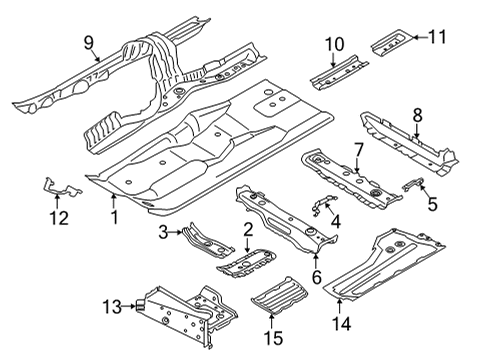 2021 BMW 840i Gran Coupe Floor FLOOR PANEL LEFT Diagram for 41007480913