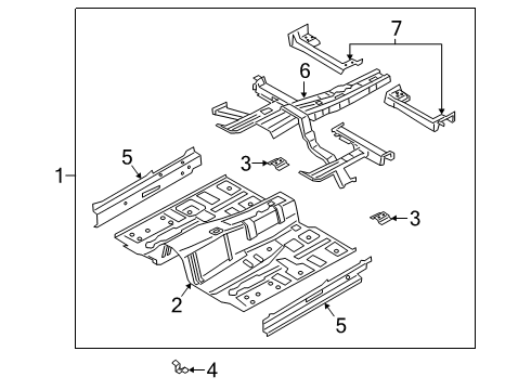 2020 Genesis G70 Floor & Rails Reinforcement Assembly-Front Step U Diagram for 65277J5000