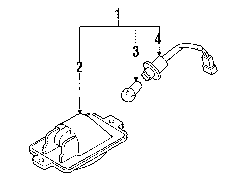 1992 Nissan Maxima Bulbs Lamp Assembly-License Diagram for 26510-85E00