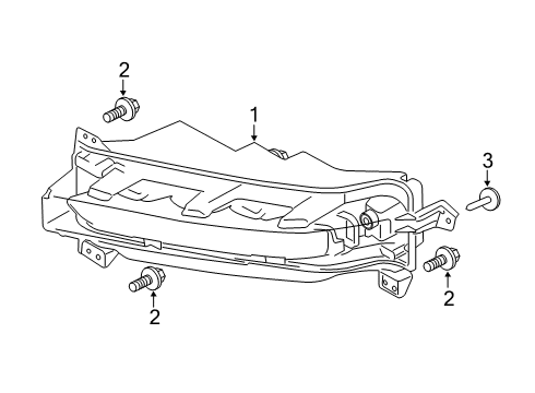 2020 Lincoln Navigator Front Lamps - Fog Lamps Fog Lamp Assembly Diagram for JL7Z15200E