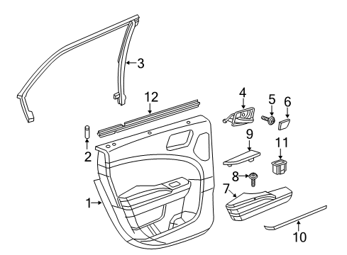 2014 Chrysler 300 Interior Trim - Rear Door Handle-Inside Release Diagram for 1TF551XMAC