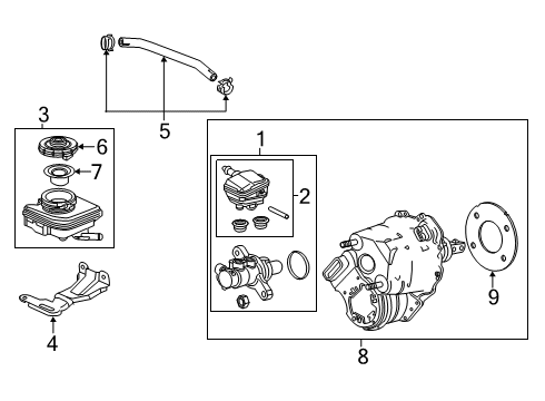 2021 Acura RDX Dash Panel Components Bracket, Reservoir Tank Diagram for 46674-TJB-A01