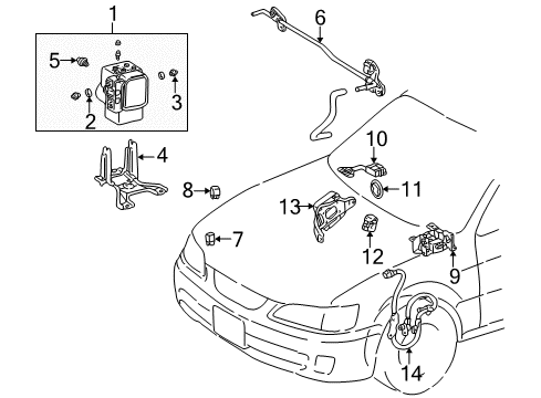 1999 Lexus ES300 Stability Control Cushion, Brake Diagram for 44546-42020