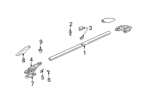 2006 Honda Odyssey Luggage Carrier Plate, Spring (A) Diagram for 75274-SHJ-A21