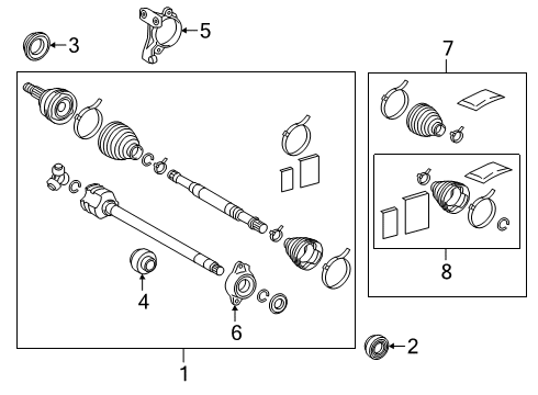 2020 Lexus UX250h Drive Axles - Front Boot Kit Diagram for 04427-33120